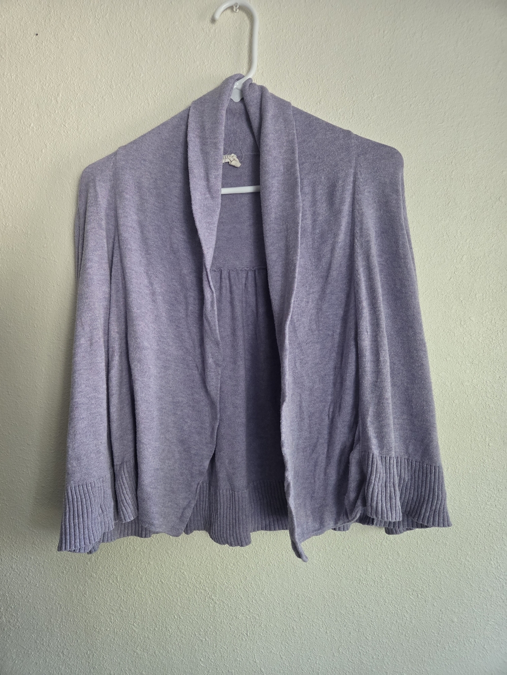 Eileen Fisher 100% Organic Cotton Purple Cardigan Sweater Sz XS Office Wear
